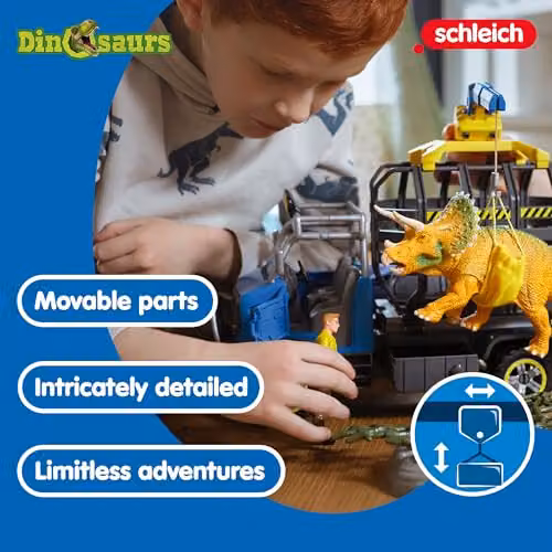Schleich Dino Transport Mission Playset, 43 Piece Multicolour Dinosaur Action Set – 3