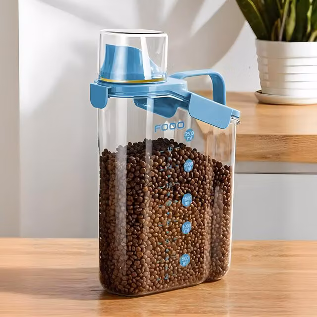 Livingandhome Airtight Leakproof Food Storage Container with Snap Lid and Measuring Cup, Blue, 2.8l