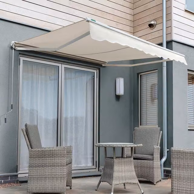 Primrose Electric Half Cassette Awning in Ivory, 4.5m