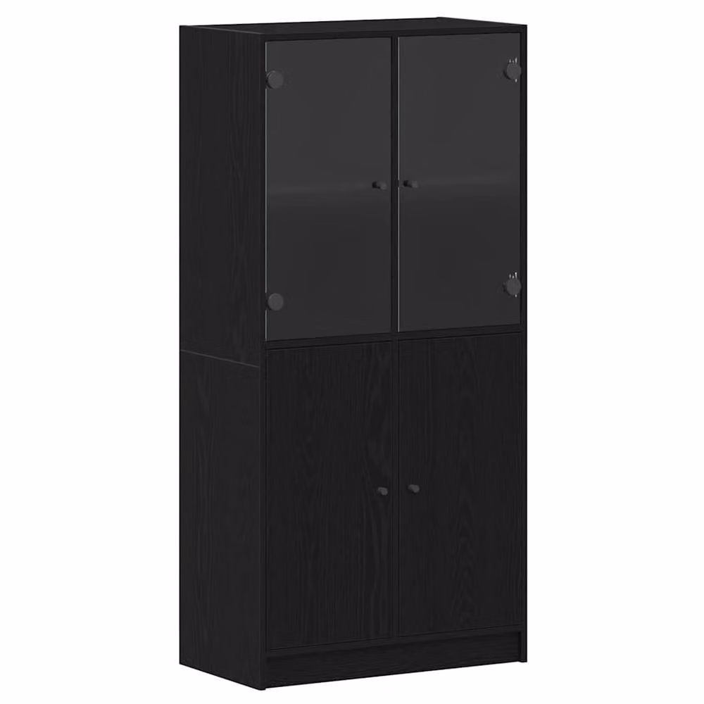 Berkfield Home Highboard with Doors in Black Oak, W: 68 cm, D: 37 cm, H: 142 cm – 3