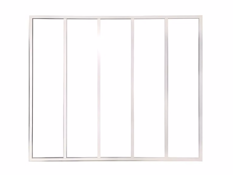Vente-unique Modern Powder-Coated Aluminium and Glass Partition, White, W: 150 cm, H: 130 cm