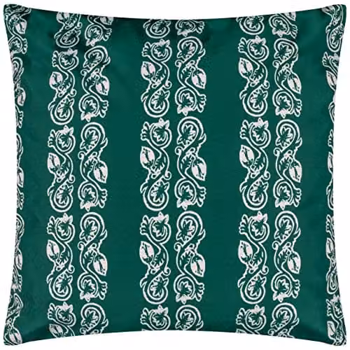 Paoletti Kalindi Stripe Square Outdoor Polyester Filled Cushion in Petrol Blue, W/D/H: 55 x 55 x 55 cm – 1