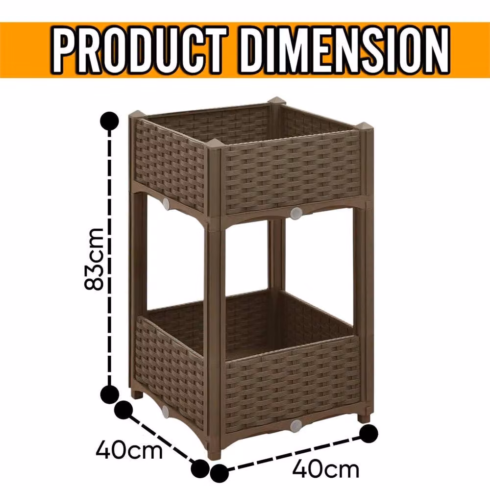 Nordara 2 Tier Brown Raised Garden Planter W/D/H: 100 x 40 x 83 cm – 2