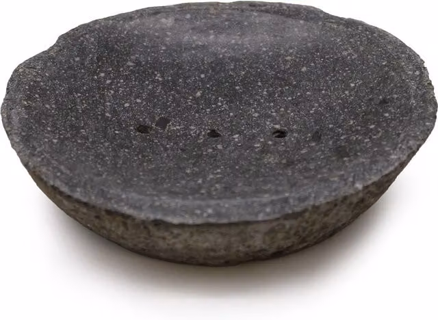 KDMD Riverstone Natural Freestanding Stone Soap Dish with Drainage in Black – 2