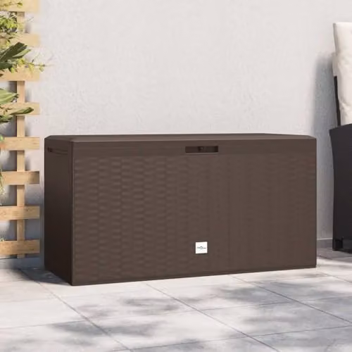 vidaXL Brown Plastic Garden Storage Box W/D/H: 114 x 47 x 60 cm – 2