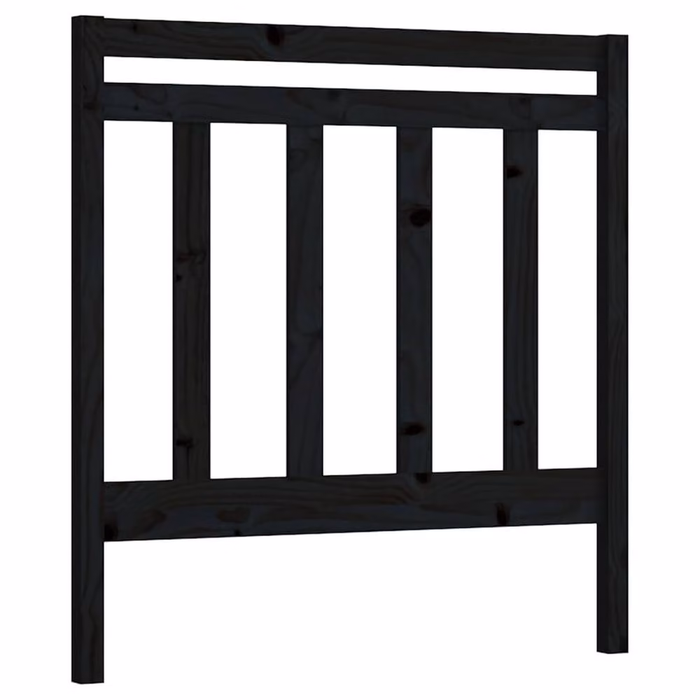 Berkfield Home Beautiful Bed Headboard in Black Solid Pine Wood, W/D/H: 95 x 4 x 100 cm – 2