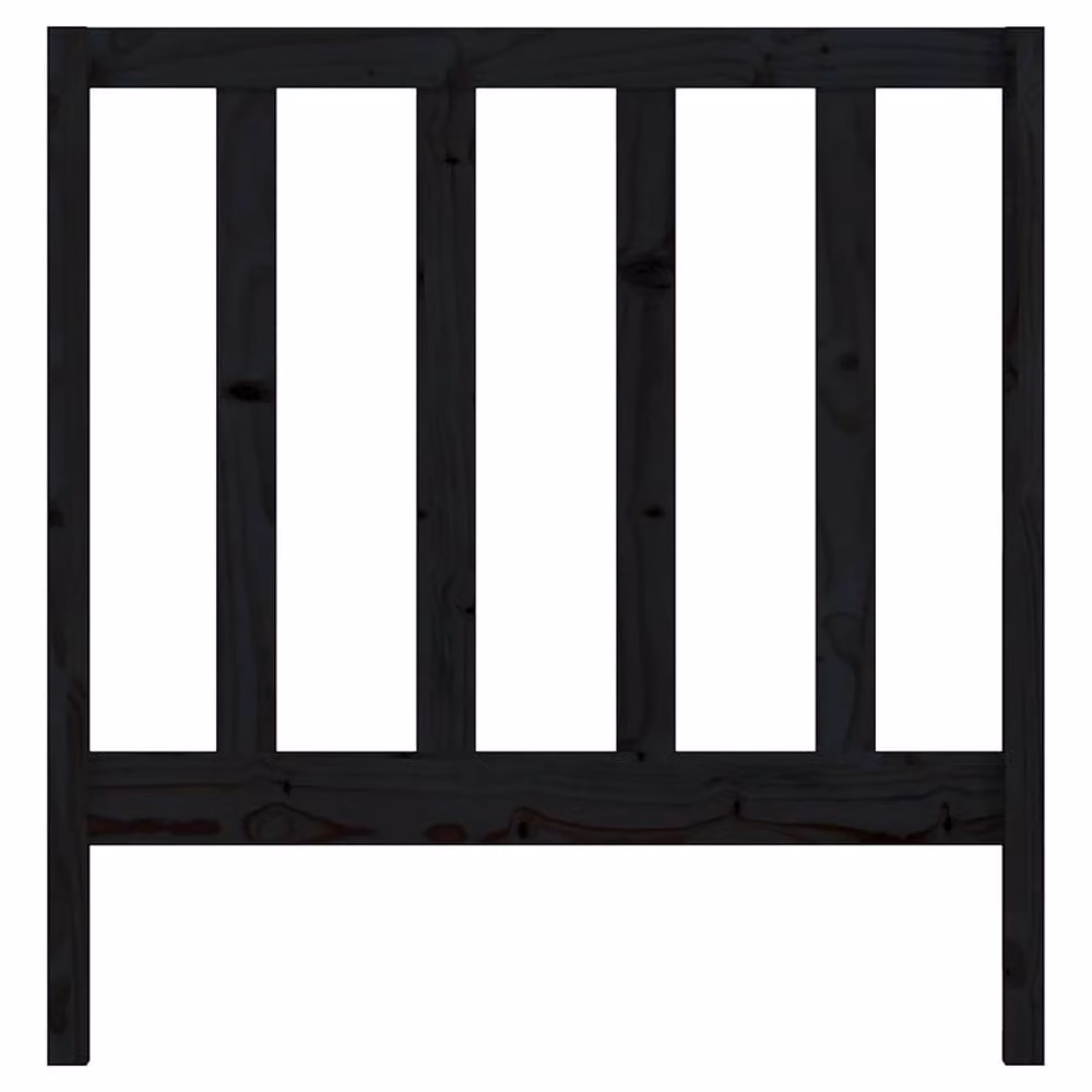 Berkfield Home Black Rustic Solid Pine Wood Bed Headboard W/D/H: 95 x 4 x 100 cm – 3