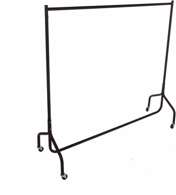 Oypla Heavy Duty All Metal Garment Clothes Rail in Black, 152.4 cm