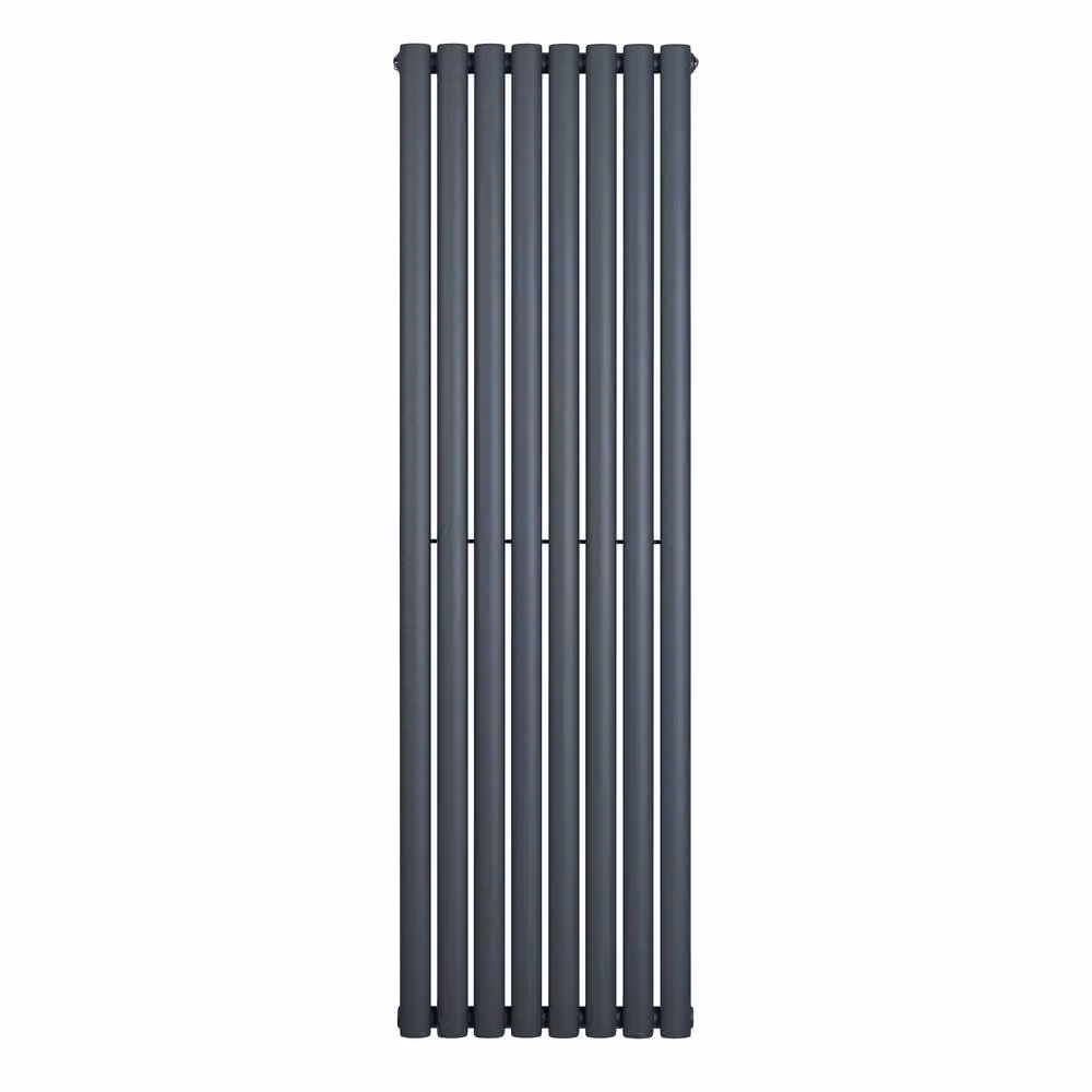 Monstershop Oval Single Column Steel Radiator in Anthracite Grey, H: 160 cm, W: 48 cm – 2
