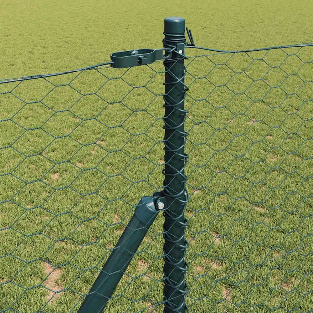Berkfield Home Green Steel Hexagon Fence, 1 x 10 m – 4