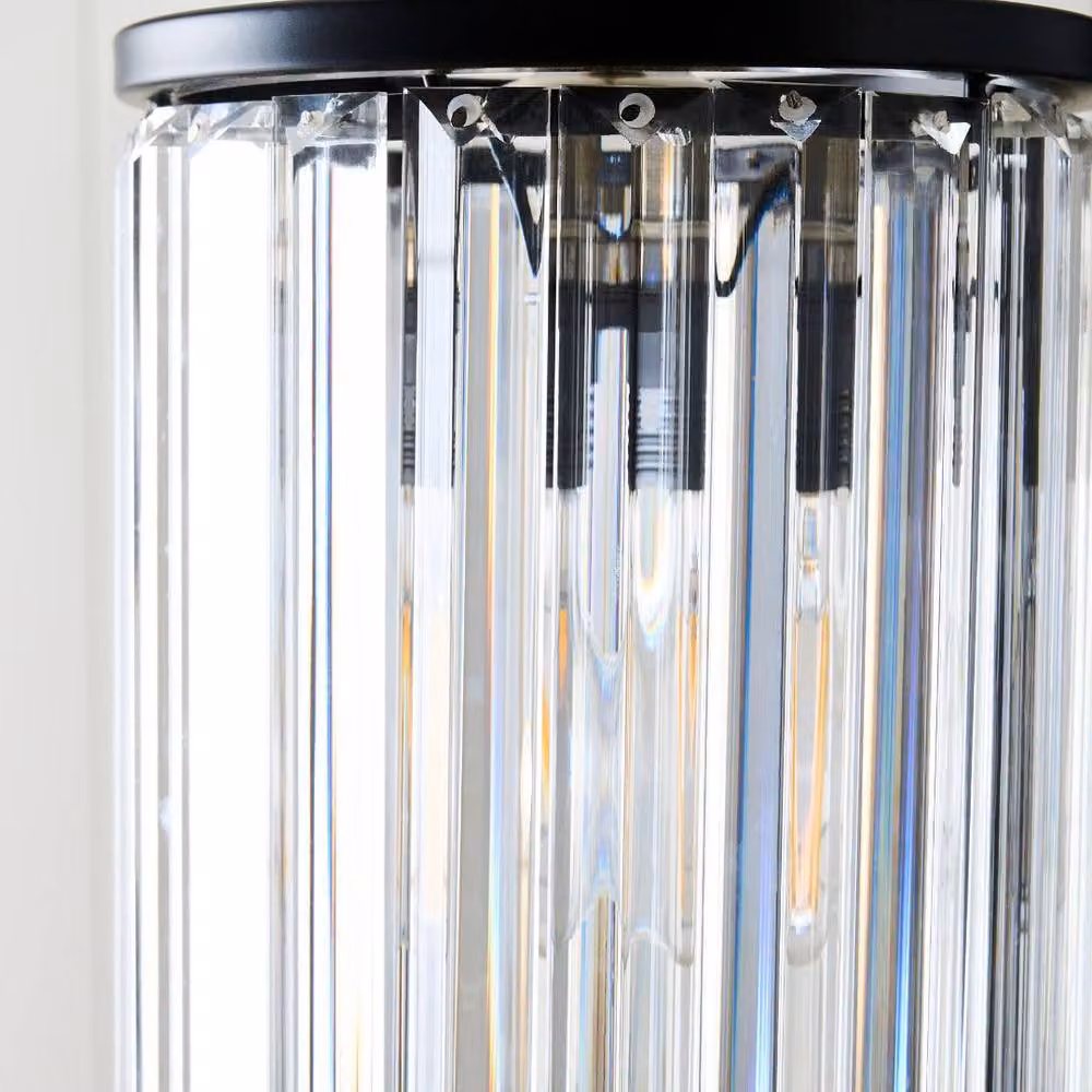 Pagazzi Design Resto Cylinder Pendant Light in Black and Transparent Glass – 2