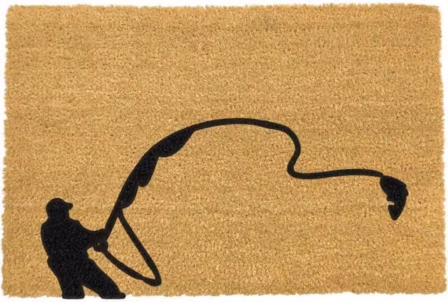 Artsy Mats Nautical Fishing Doormat in Brown, Coir and Natural Rubber, Non-Slip and Weatherproof