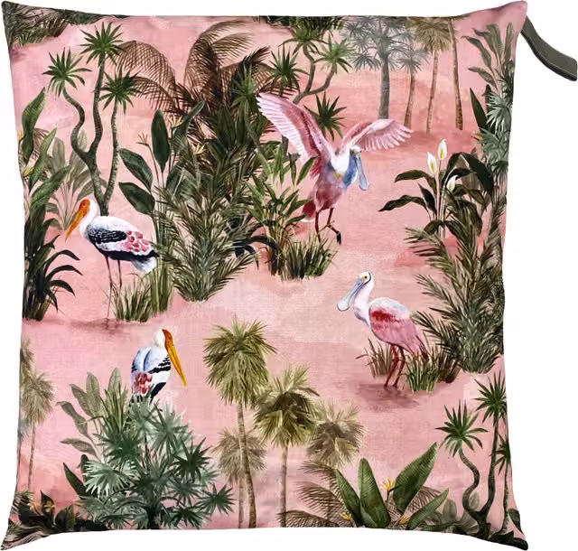 Make it a Home Jungle Marshes Outdoor Cushion Cover, Pink, W/D/H: 70 x 70 x 70 cm