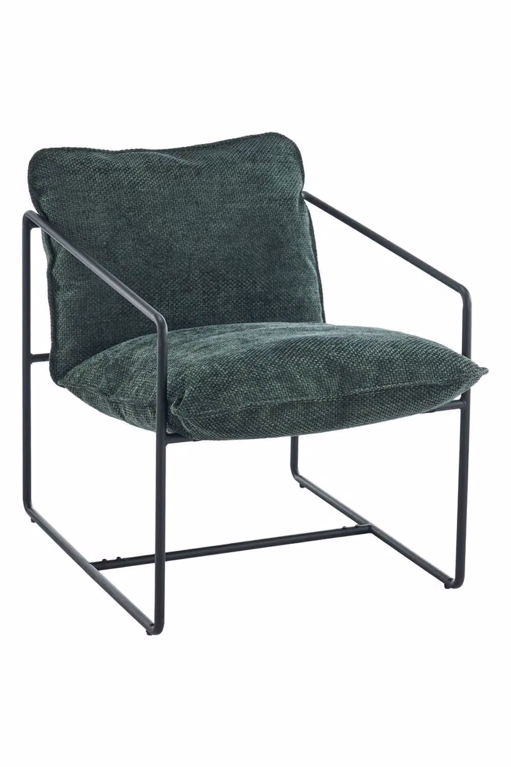 Seconique Tivoli Green Fabric Accent Chair with Armrests and Metal Frame – 2