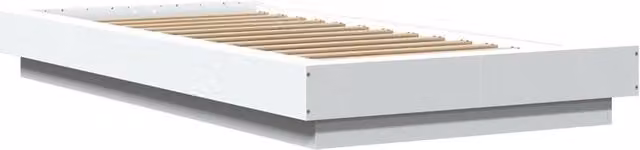 Berkfield Home Durable White Bed Frame with Under-Bed LED Lighting, W/D/H: 100 x 200 cm