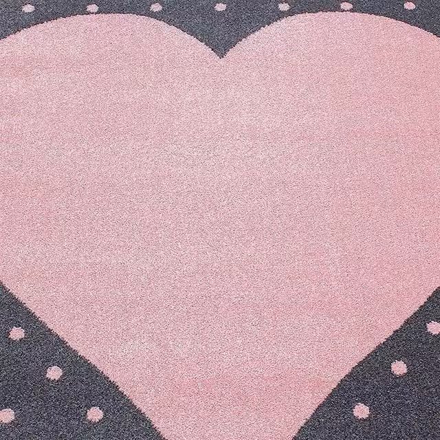 Bravich LTD Kids Circle Heart Rug, Bambi in Pink, Diameter: 120 cm