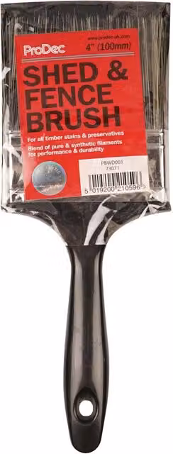 ProDec Black Shed and Fence Brush with Polyester Bristles, 4in