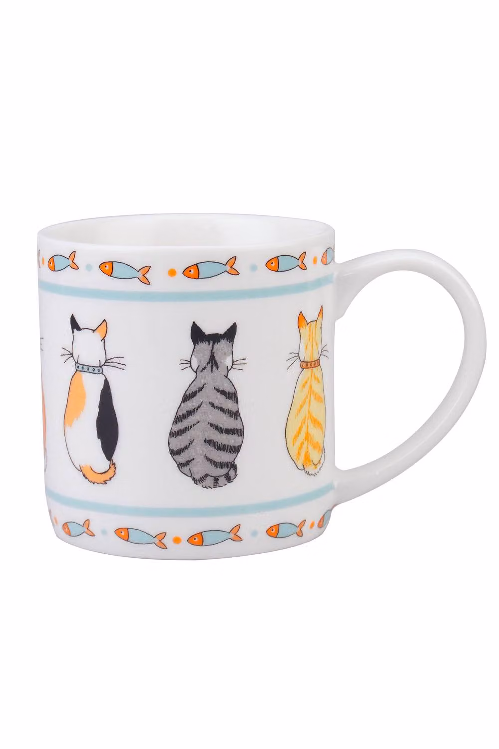 Ulster Weavers Cats In Waiting Bone China Mug in Orange and White – 2