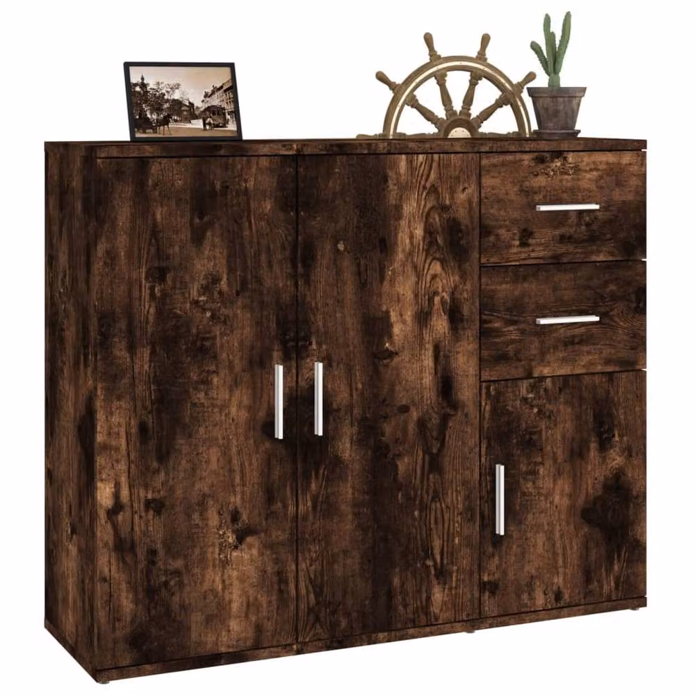 Berkfield Home Smoked Oak Sideboard, Brown, W/D/H: 91 x 29.5 x 75 cm – 3