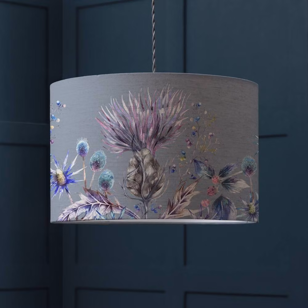 Voyage Maison Elysium Eva Floral Cylinder Lampshade in Petrol Blue and Multicolour, Diameter: 30 cm, Height: 21 cm – 2