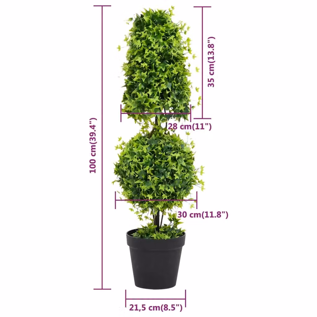 Berkfield Home Artificial Green Boxwood Potted Tabletop Plant, Height: 100 cm – 4