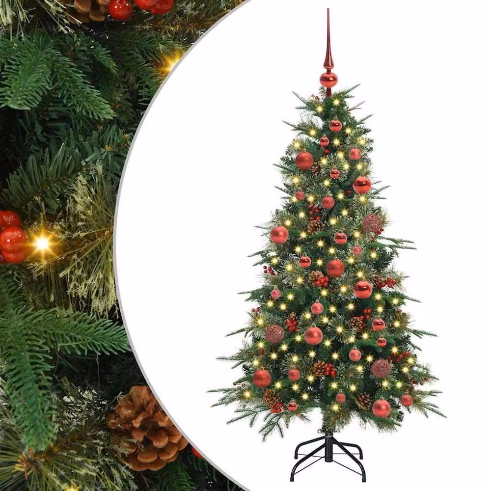 Berkfield Home Elegant Green Artificial Hinged Christmas Tree, Height: 150 cm – 3