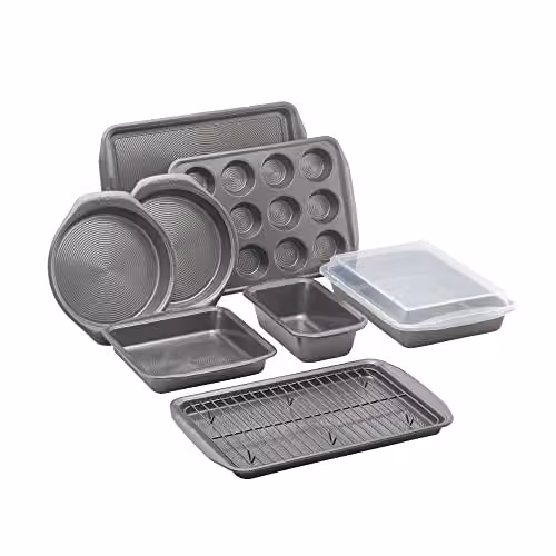 Circulon Momentum 10 Piece Non Stick Carbon Steel Bakeware Set in Silver – 1