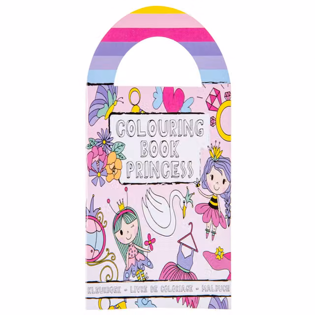 LG-Imports Pack of 12 Princess Colouring Mini Books with Stickers in White and Multicolour