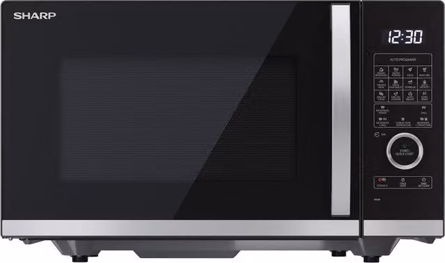 Sharp 25L 900W Combination Flatbed Microwave in Black