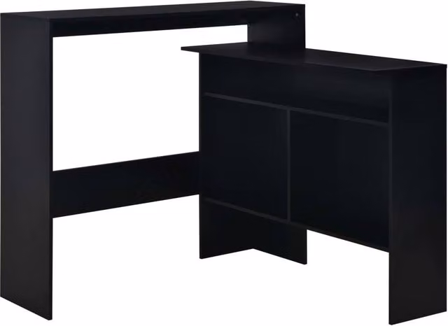 Berkfield Home Modern Black Bar Table with 2 Nested Tops, W/D/H: 130 x 40 x 120 cm – 1