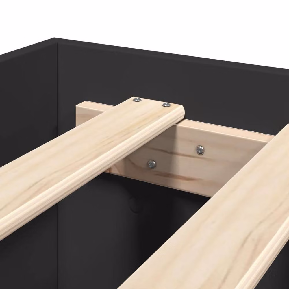 Berkfield Home Durable Engineered Wood Bed Frame in Black, W/D/H: 90 x 200 cm – 4