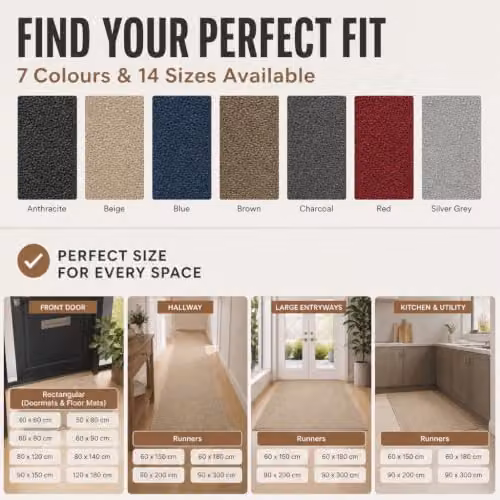 Desire Rugs Non-Slip Dirt Trapper Entrance Mat, Beige, W: 40 cm, D: 60 cm, H: 0.3 cm – 8