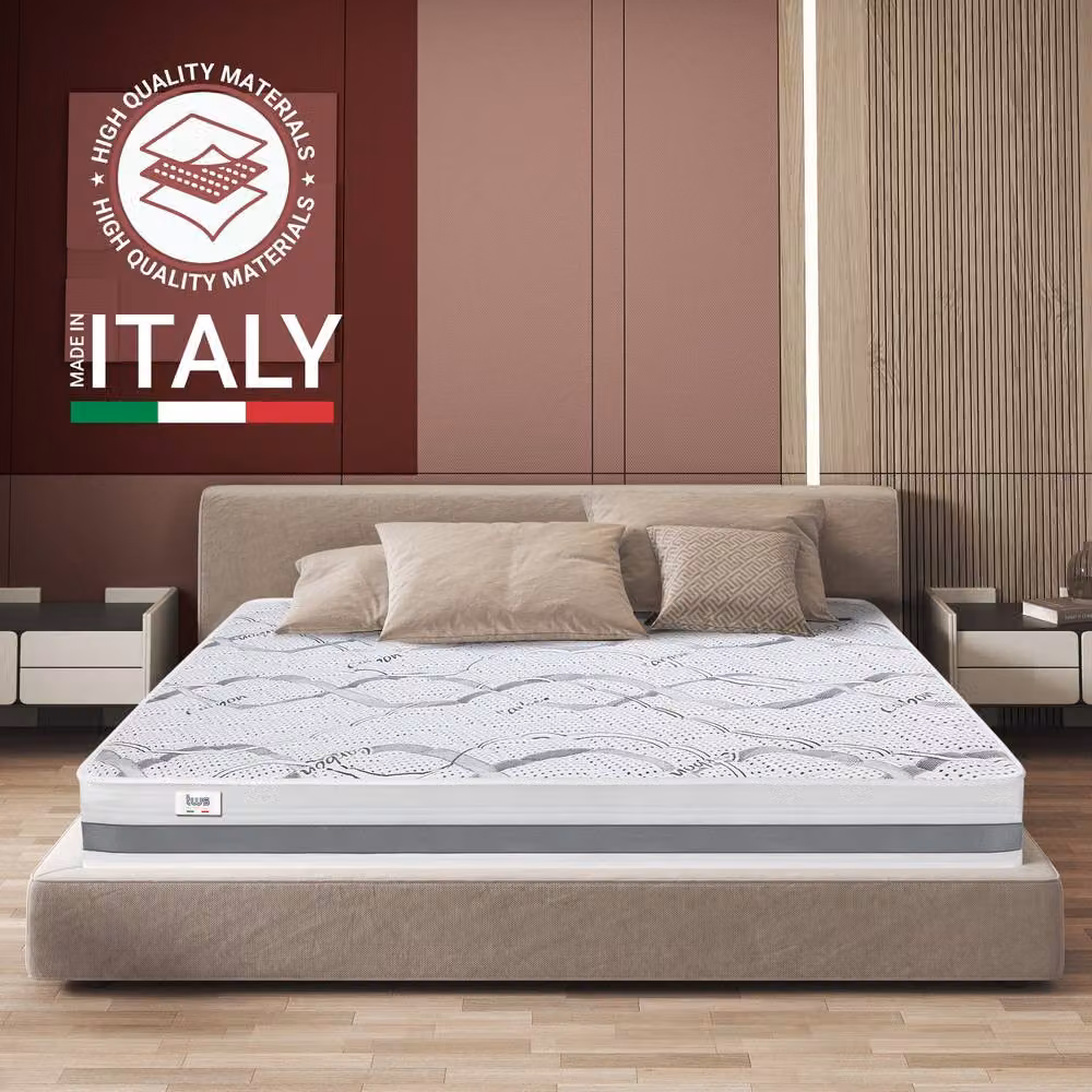 The White Stone Hypoallergenic Memory Foam Mattress in White, H 27 cm x W 165 cm x D 185 cm – 3