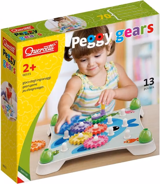 Quercetti Jumbo Interlocking Gears Multicolour and Black Beginner Activity Toy