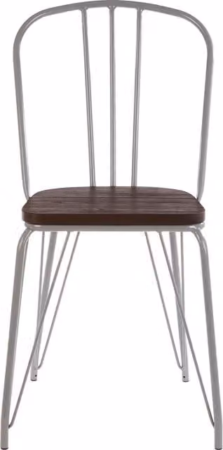 Orsina District Modern Metal and Wood Chair in Grey and Brown