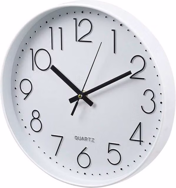 KORVIXA Silent Round Quartz Wall Clock in White, Diameter: 100 cm