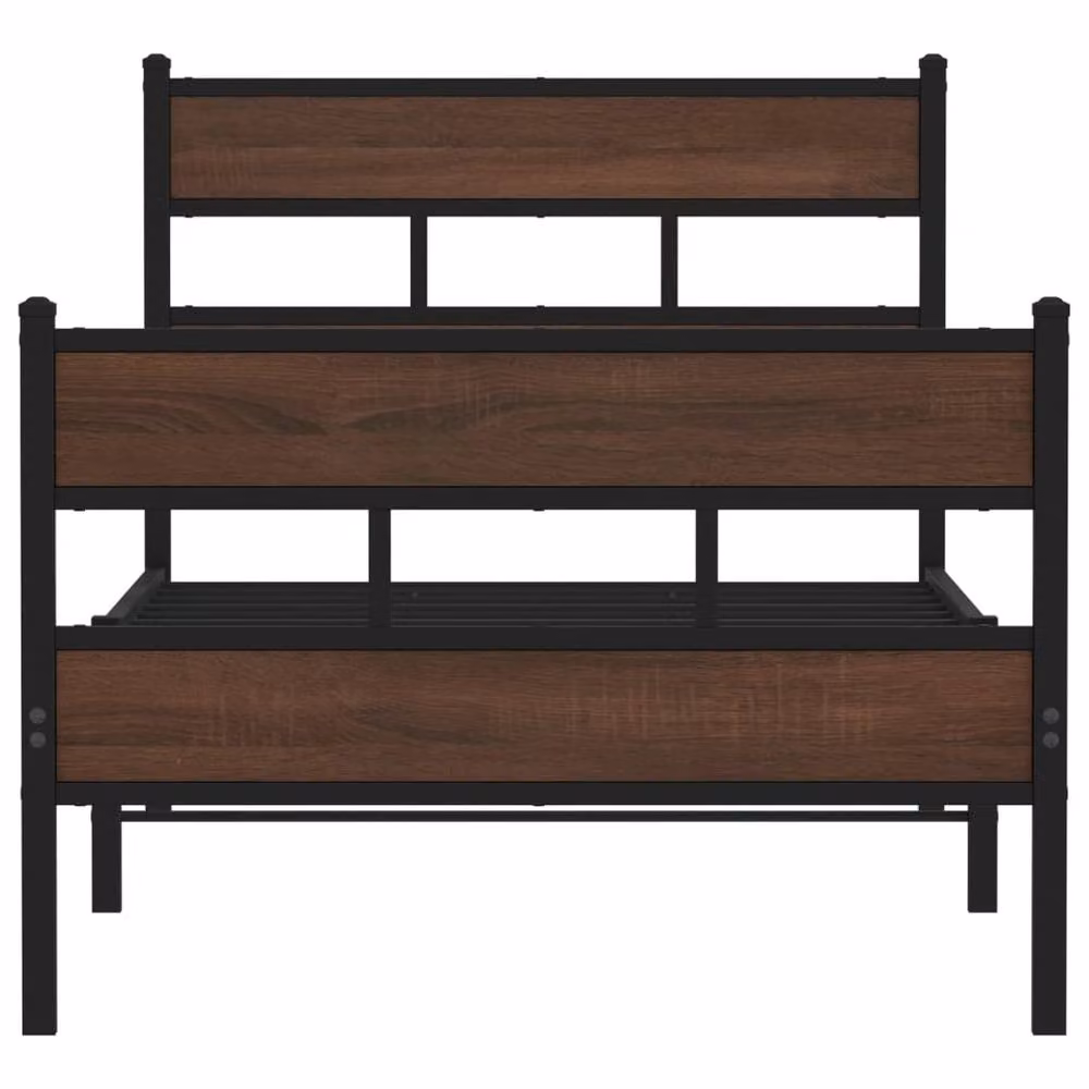 Berkfield Home Elegant Bed Frame with Headboard and Footboard in Brown, W/D/H: 100 x 200 x 91.5 cm – 4