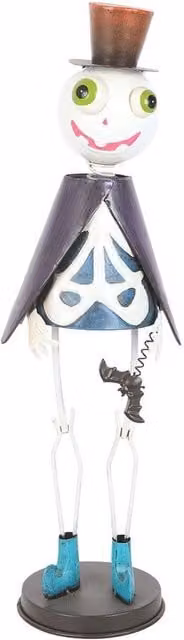 Something Different Metal Skeleton With Top Hat Multicolour Tabletop Ornament