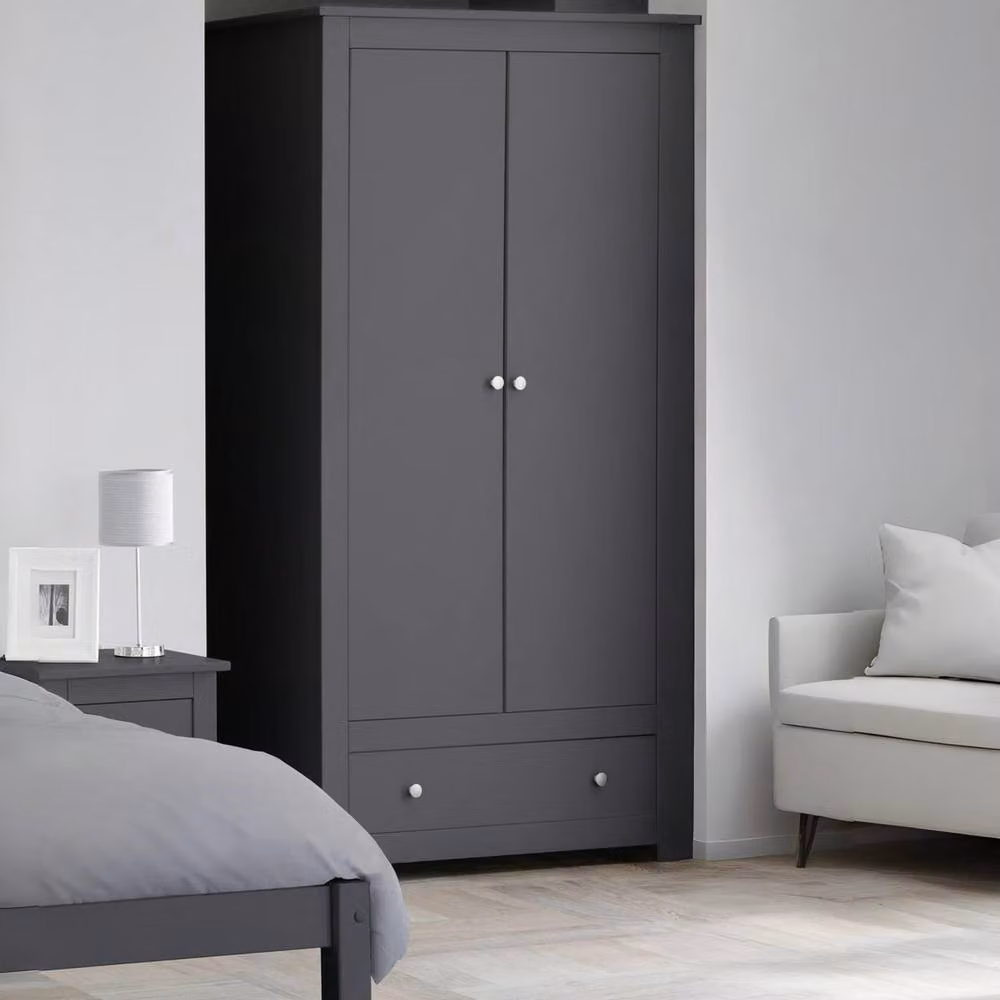 Cheshire Premium Hawthorne Wardrobe in Anthracite Grey with Hinged Doors and Drawers – 3