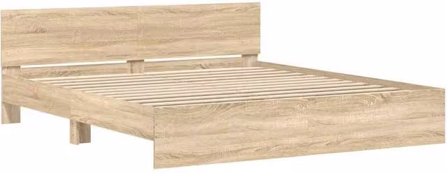 Berkfield Home Sonoma Oak Super King Bed Frame in Light Brown W/D/H: 180 x 200 x 185 cm