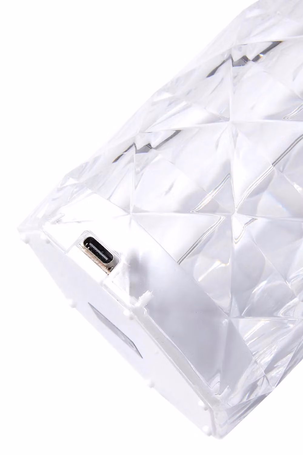 H&O Direct Crystal Diamond RGB LED Table Lamp with Remote Control, White and Transparent, W/D/H: 16.0 x 7.0 x 16.0 cm – 3