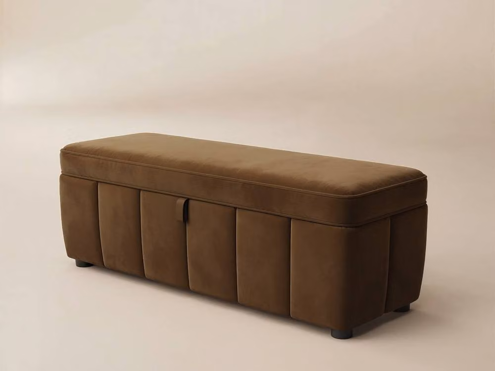 Solace+Co Emilie Upholstered Blanket Box in Brown – 3