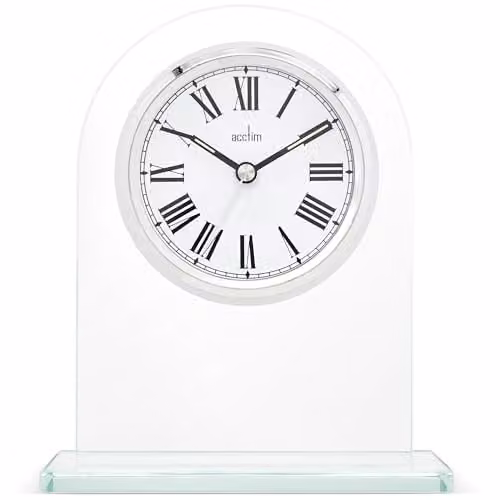 Acctim Adelaide Mantel Clock in Silver with Quartz Movement and Illuminated Hands