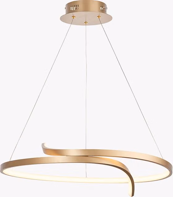 Netlighting Rafe LED Suspended Ring Pendant in Gold and White Silicone