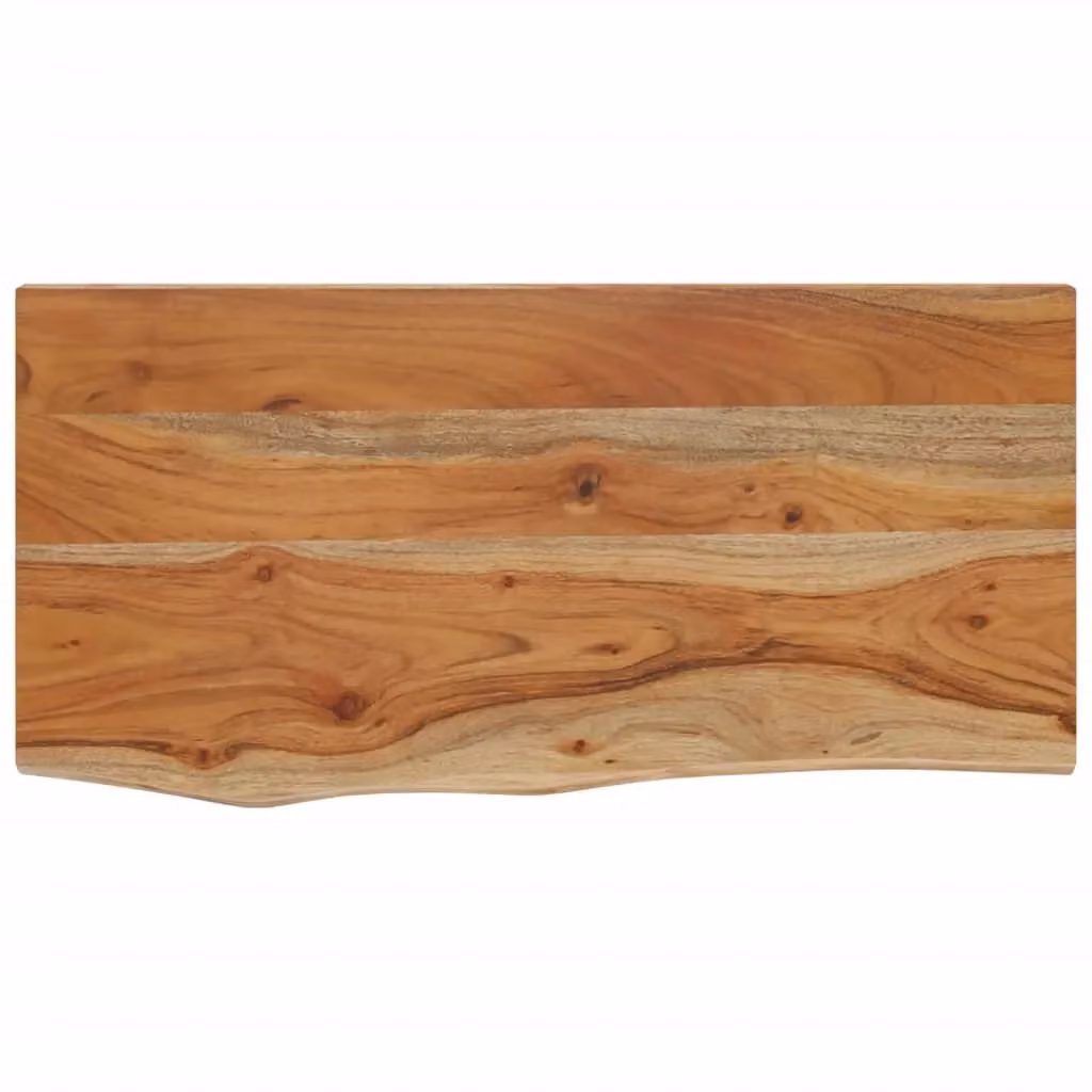 Berkfield Home Rectangular Acacia Solid Wood Wall Shelf with Live Edge in Brown, W: 60 cm, D: 30 cm, H: 2.5 cm – 2