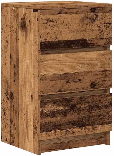 Berkfield Home Bedside Cabinet with 3 Drawers in Brown Old Wood, W/D/H: 39 x 35 x 65 cm – 1