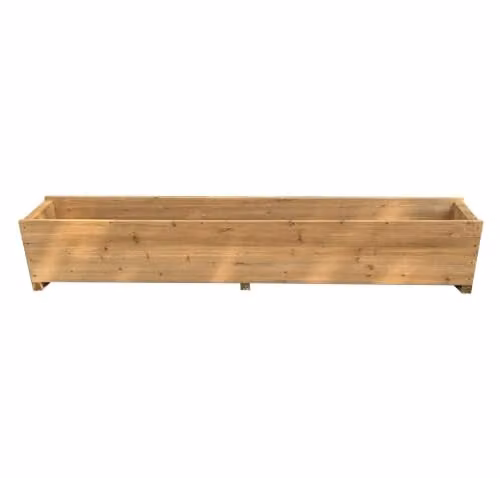 Selections Large Rectangle Wooden Garden Trough Planter, Brown, W: 150 cm