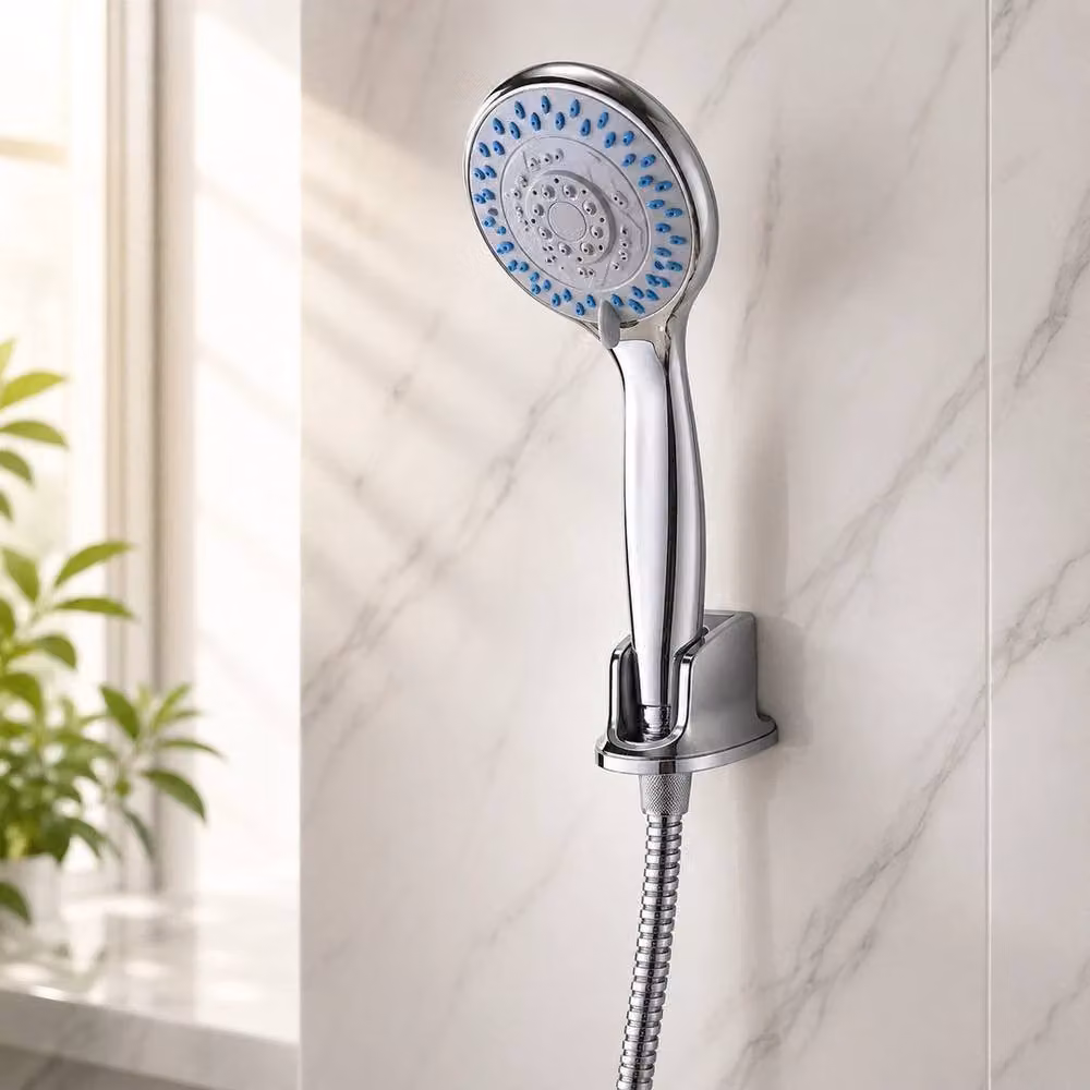 PAWNORA Universal Multi Function Shower Head Set with Handheld Attachment in Silver and Chrome – 2