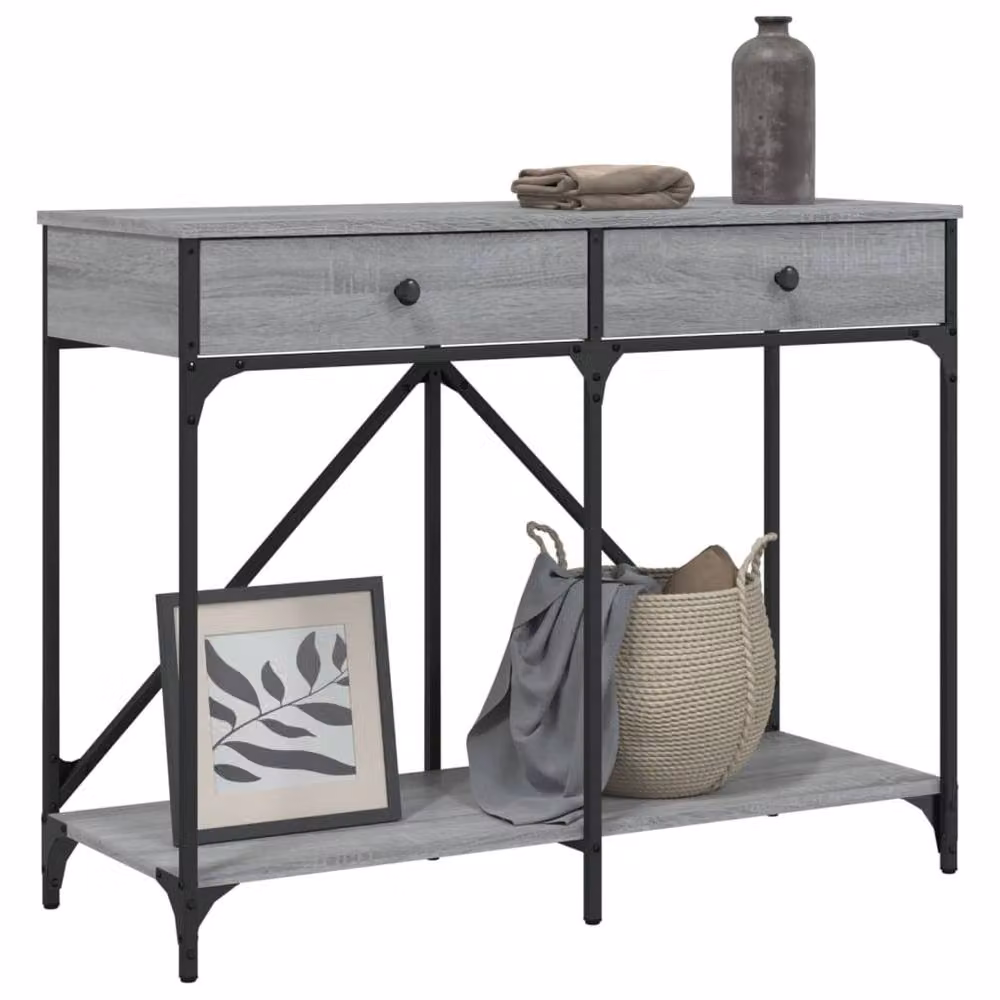 Berkfield Home Grey Sonoma Console Table, W: 100 cm, D: 39 cm, H: 78.5 cm – 3