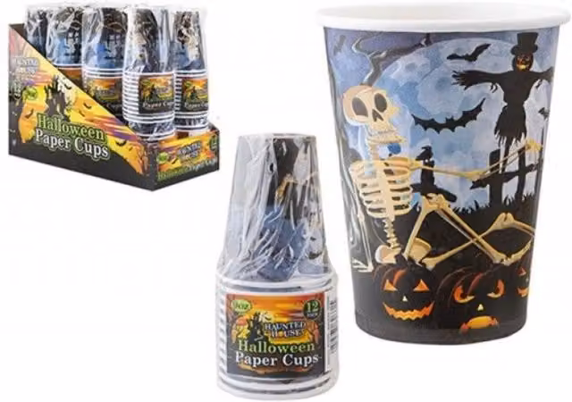 KDMD Halloween Multicolour Paper Cups, 9oz, 72 Pack
